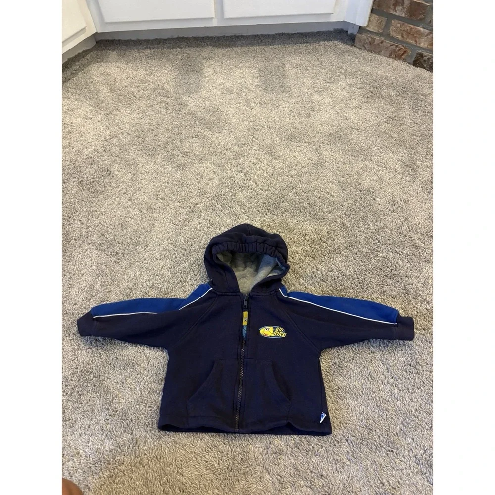 Vintage Big Bird Toddler Unisex Dark Navy Blue Jacket Sesame 24m (24 Months)